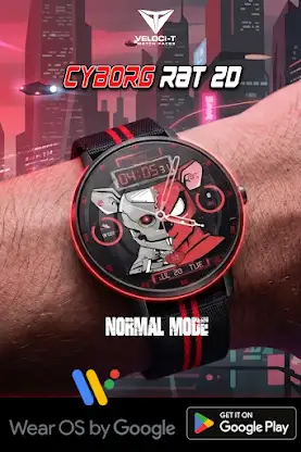 Cyborg Rat 2D Watch Face screenshot 4
