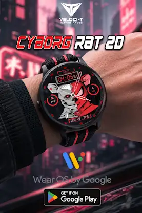 Cyborg Rat 2D Watch Face screenshot 2