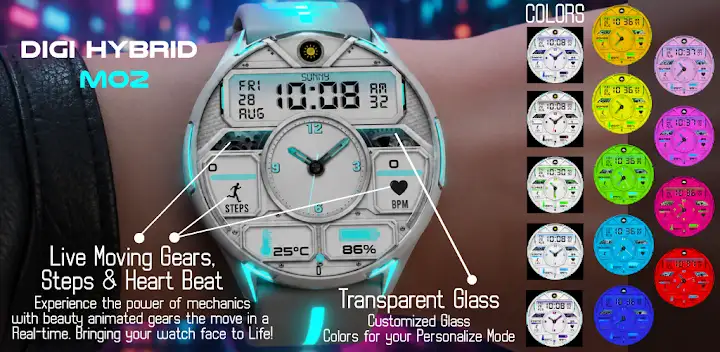 Digi Hybrid M02 Watch Face — Android app banner