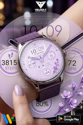 Fancy Purple 3 Watch Face screenshot 2