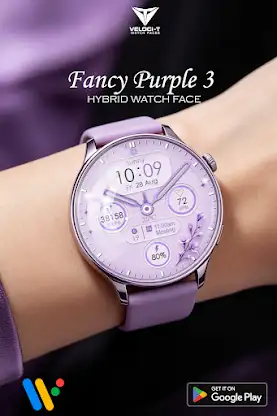 Fancy Purple 3 Watch Face screenshot 3