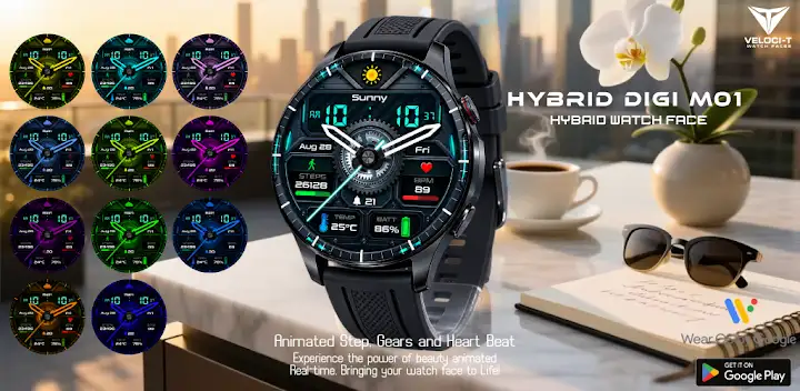 Hybrid Digi M01 Watch Face — Android app banner