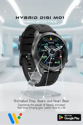 Hybrid Digi M01 Watch Face screenshot 1