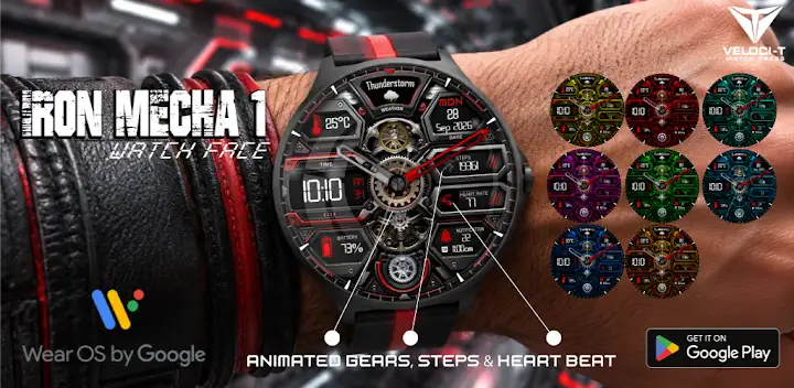 Iron Mecha 1 Watch Face — Android app banner