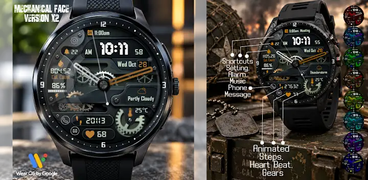 Mechanical Face VX2 Watch Face — Android app banner