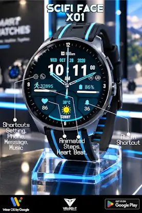 Scifi Face X01 Watch Face screenshot 1