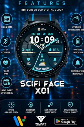 Scifi Face X01 Watch Face screenshot 6