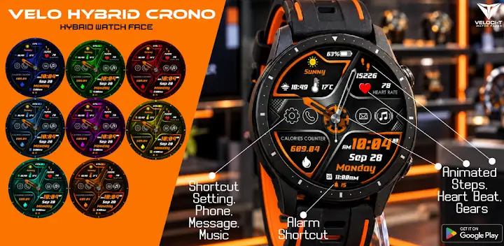 VELO Hybrid Chrono Watch Face — Android app banner