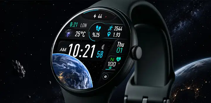 VJ-ASTERION DIGITAL WATCH FACE — Android app banner