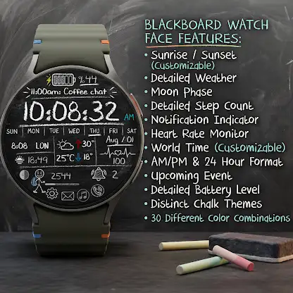 VJ-BLACKBOARD WATCH FACE screenshot 4