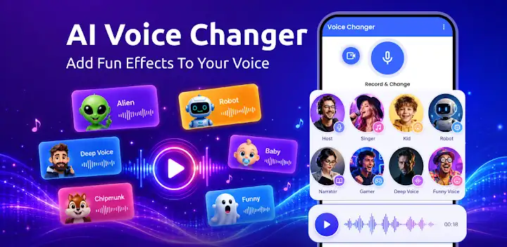 Voice Changer & Sound Effects — Android app banner