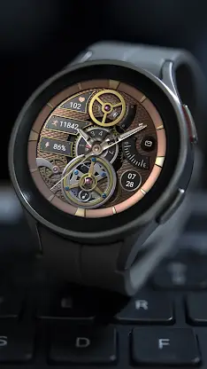 Mechanical Black Gold Wear OS screenshot 6