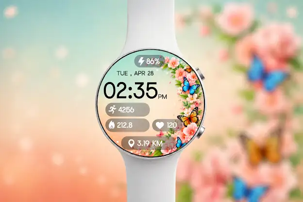 Floral Butterfly Digital Watch screenshot 7
