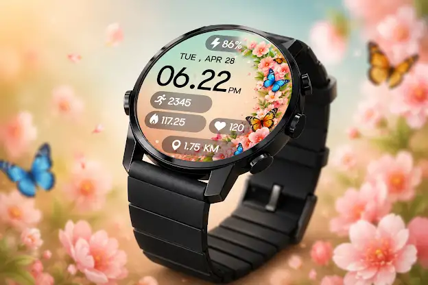 Floral Butterfly Digital Watch screenshot 3