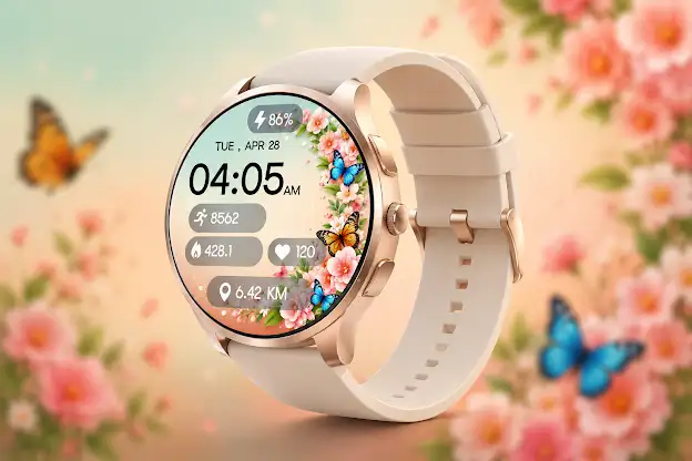 Floral Butterfly Digital Watch screenshot 5