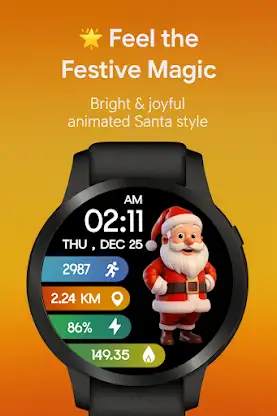 Animated Santa WatchFace -Wear screenshot 7