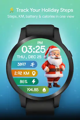 Animated Santa WatchFace -Wear screenshot 4