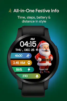 Animated Santa WatchFace -Wear screenshot 2