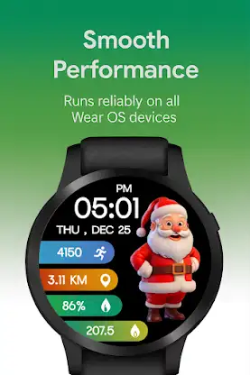 Animated Santa WatchFace -Wear screenshot 5