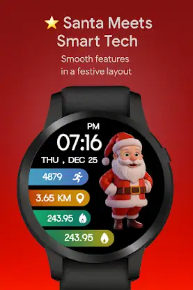 Animated Santa WatchFace -Wear screenshot 8