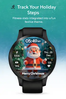 Christmas Santa Run WatchFace screenshot 5
