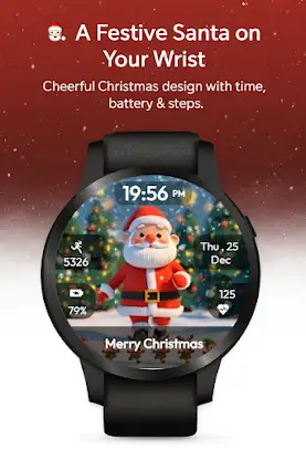 Christmas Santa Run WatchFace screenshot 1