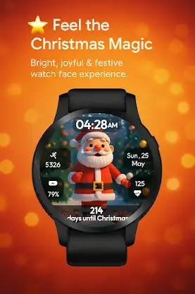 Christmas Santa Run WatchFace screenshot 4
