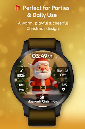 Christmas Santa Run WatchFace screenshot 2