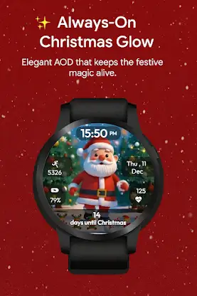 Christmas Santa Run WatchFace screenshot 6