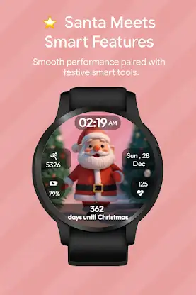 Christmas Santa Run WatchFace screenshot 8