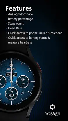 Blue Classic Watch Face screenshot 4