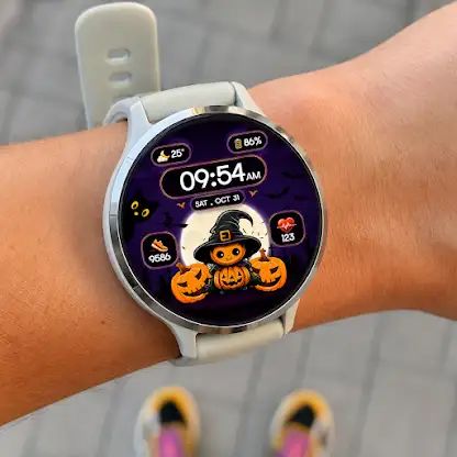Cute Witch Digital Watch Face screenshot 2