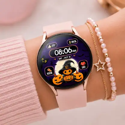 Cute Witch Digital Watch Face screenshot 3