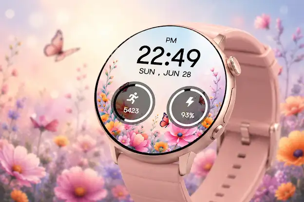 Floral Bloom Digital WatchFace screenshot 5