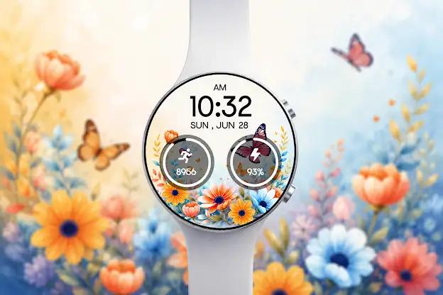 Floral Bloom Digital WatchFace screenshot 3