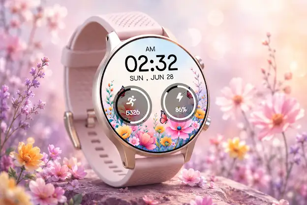 Floral Bloom Digital WatchFace screenshot 4