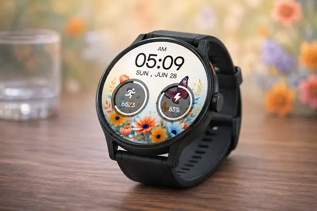 Floral Bloom Digital WatchFace screenshot 2