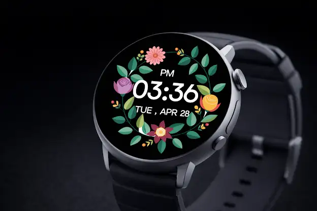 Floral Wreath MinimalWatchFace screenshot 2