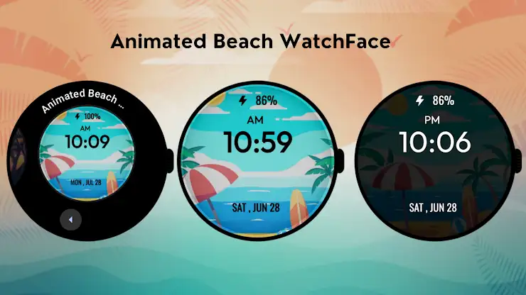 Animated Beach WatchFace screenshot 3