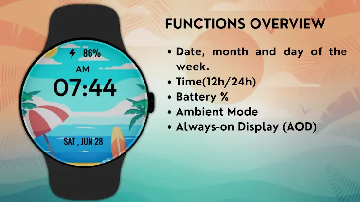 Animated Beach WatchFace screenshot 5