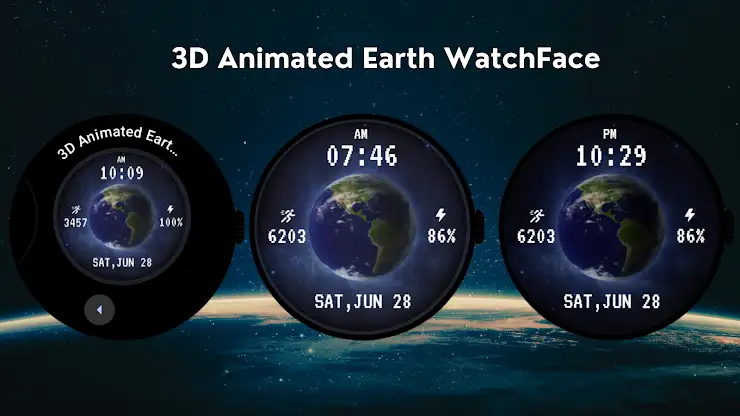 3D Animated Earth WatchFace screenshot 3