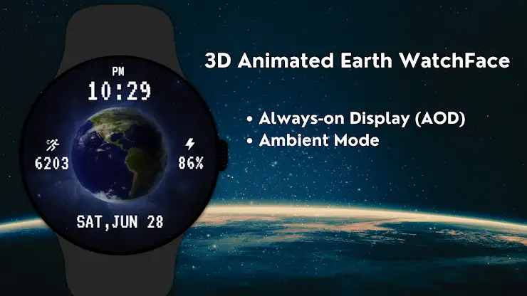 3D Animated Earth WatchFace screenshot 7