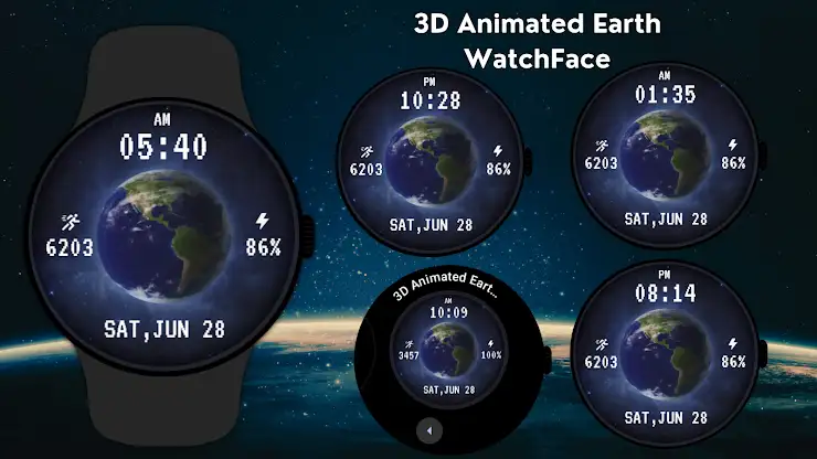 3D Animated Earth WatchFace screenshot 6