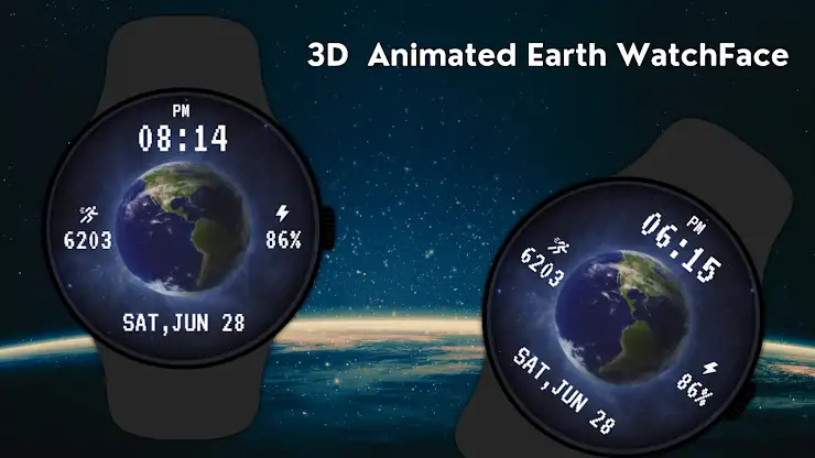 3D Animated Earth WatchFace screenshot 2