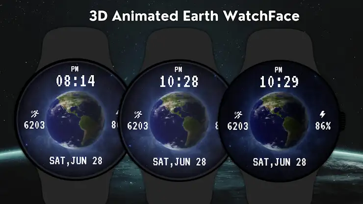 3D Animated Earth WatchFace screenshot 4