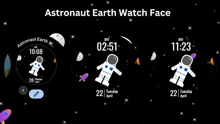 Astronaut Earth Watch Face screenshot 3