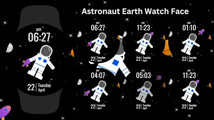 Astronaut Earth Watch Face screenshot 6