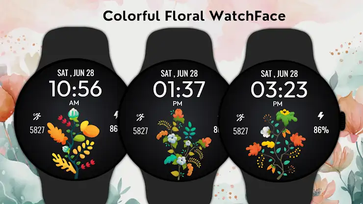 Colorful Floral WatchFace screenshot 4