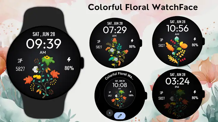 Colorful Floral WatchFace screenshot 6