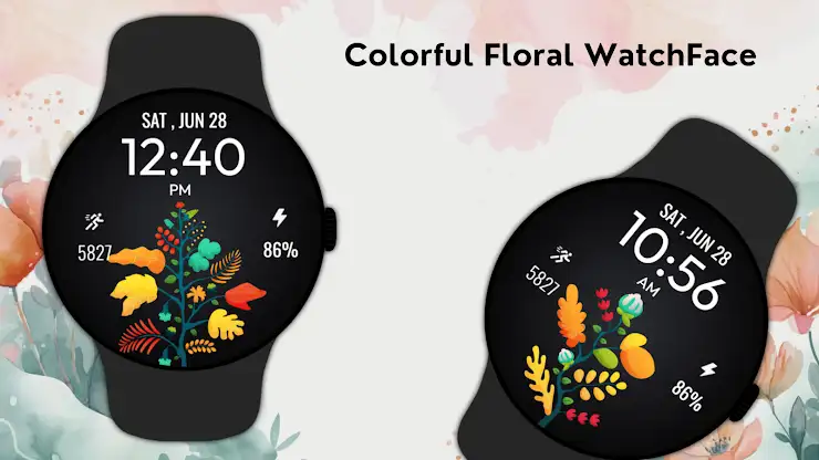 Colorful Floral WatchFace screenshot 2